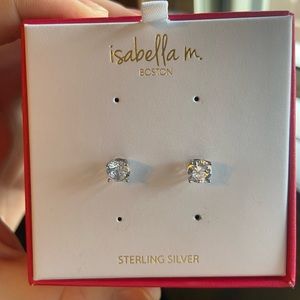 Sterling silver cubic zirconia post earrings